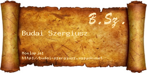 Budai Szergiusz névjegykártya